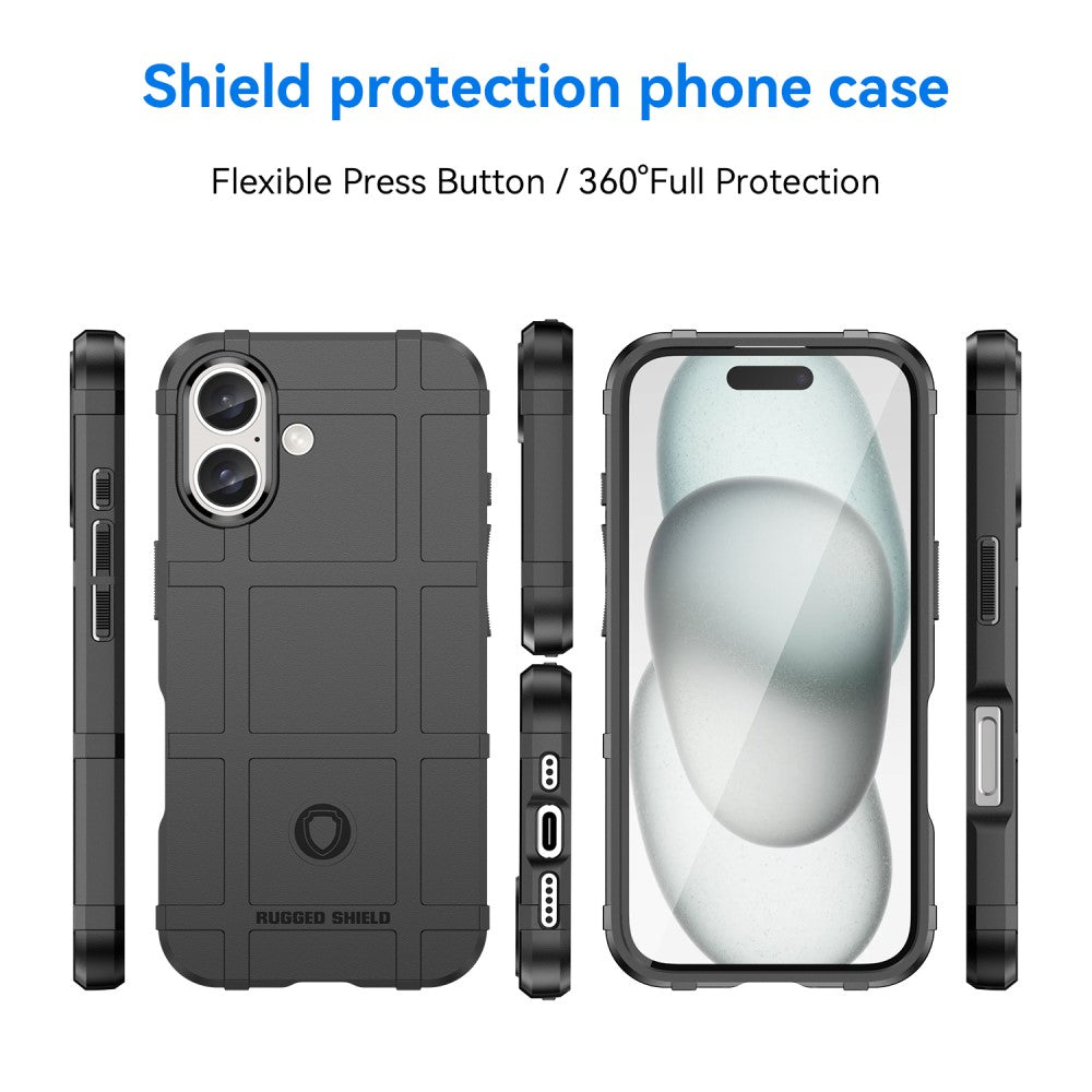 Rugged Shield iPhone 16 cover - Black