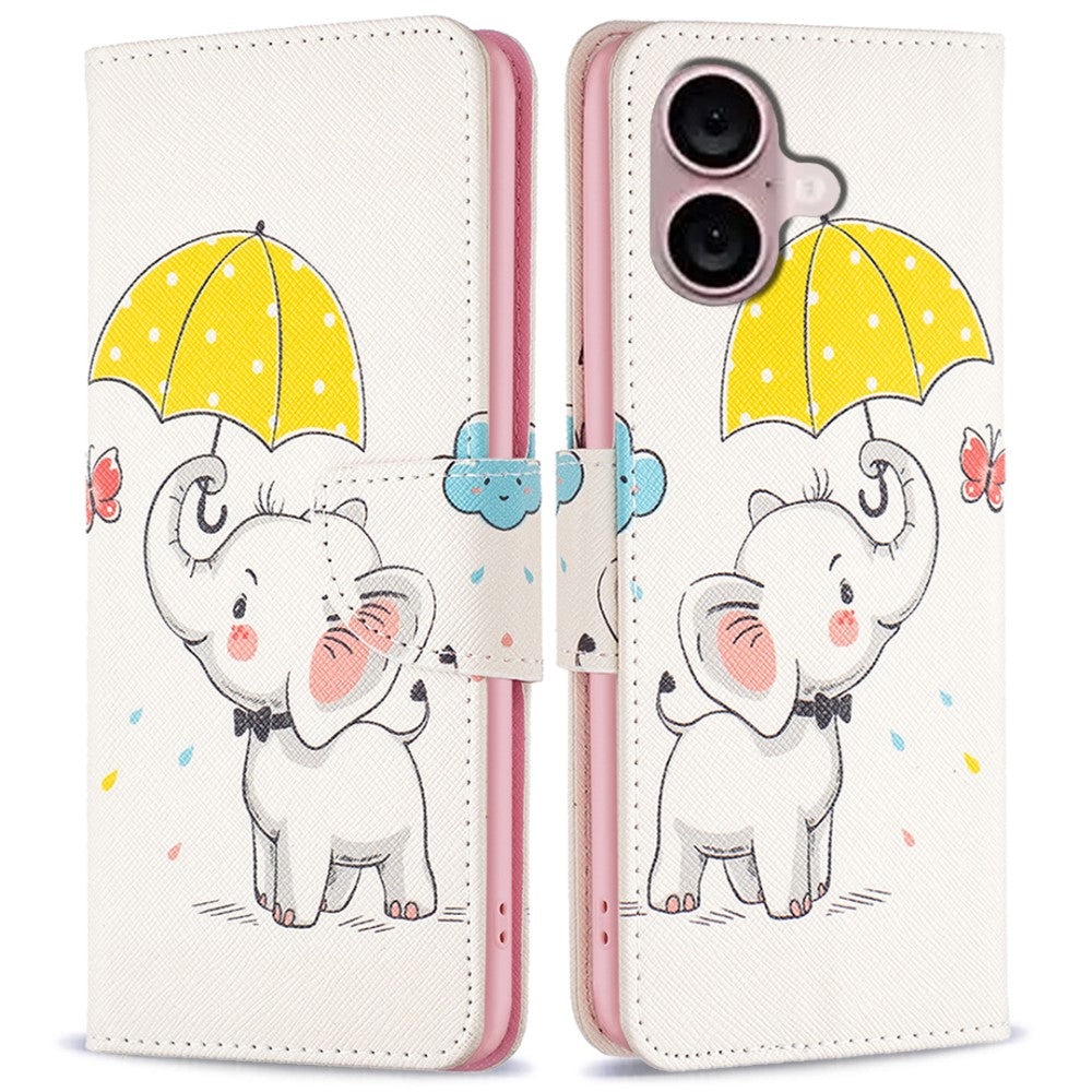 Wonderland iPhone 16 flip case - Umbrella And Elephant