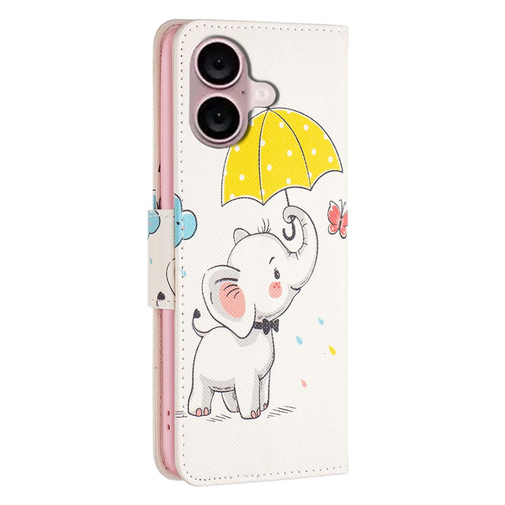 Wonderland iPhone 16 flip case - Umbrella And Elephant