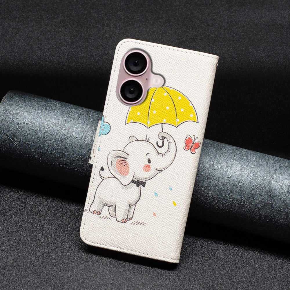 Wonderland iPhone 16 flip case - Umbrella And Elephant