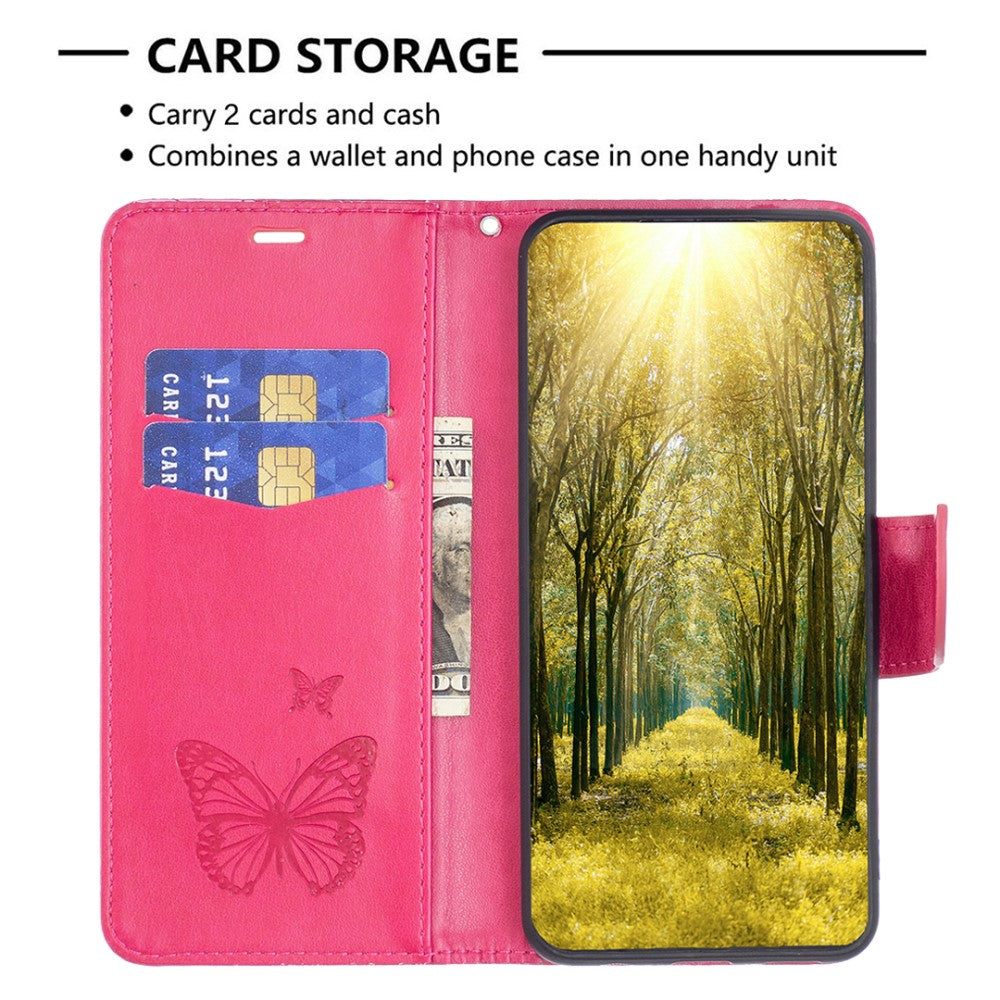 Butterfly iPhone 16 Leather Case - Rose