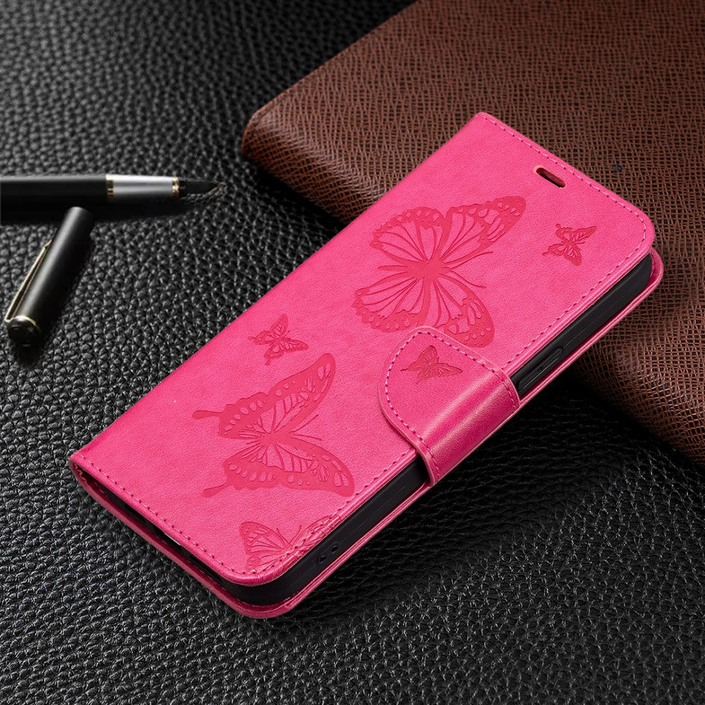 Butterfly iPhone 16 Leather Case - Rose