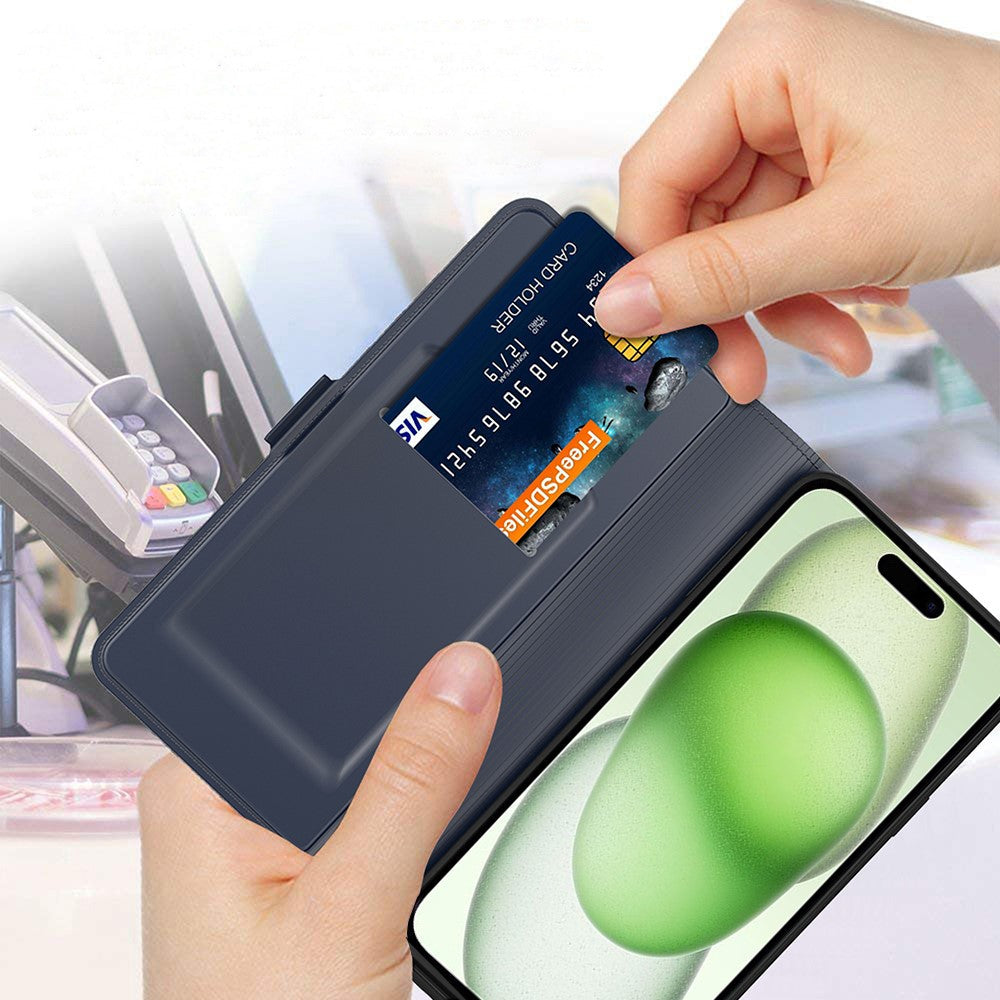 Smooth and thin premium iPhone 16 leather case - Blue