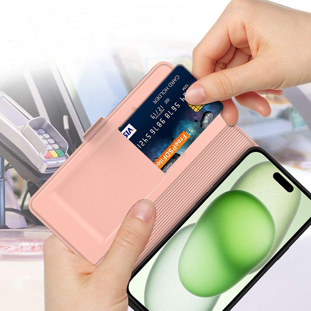 Smooth and thin premium iPhone 16 leather case - Rose Gold