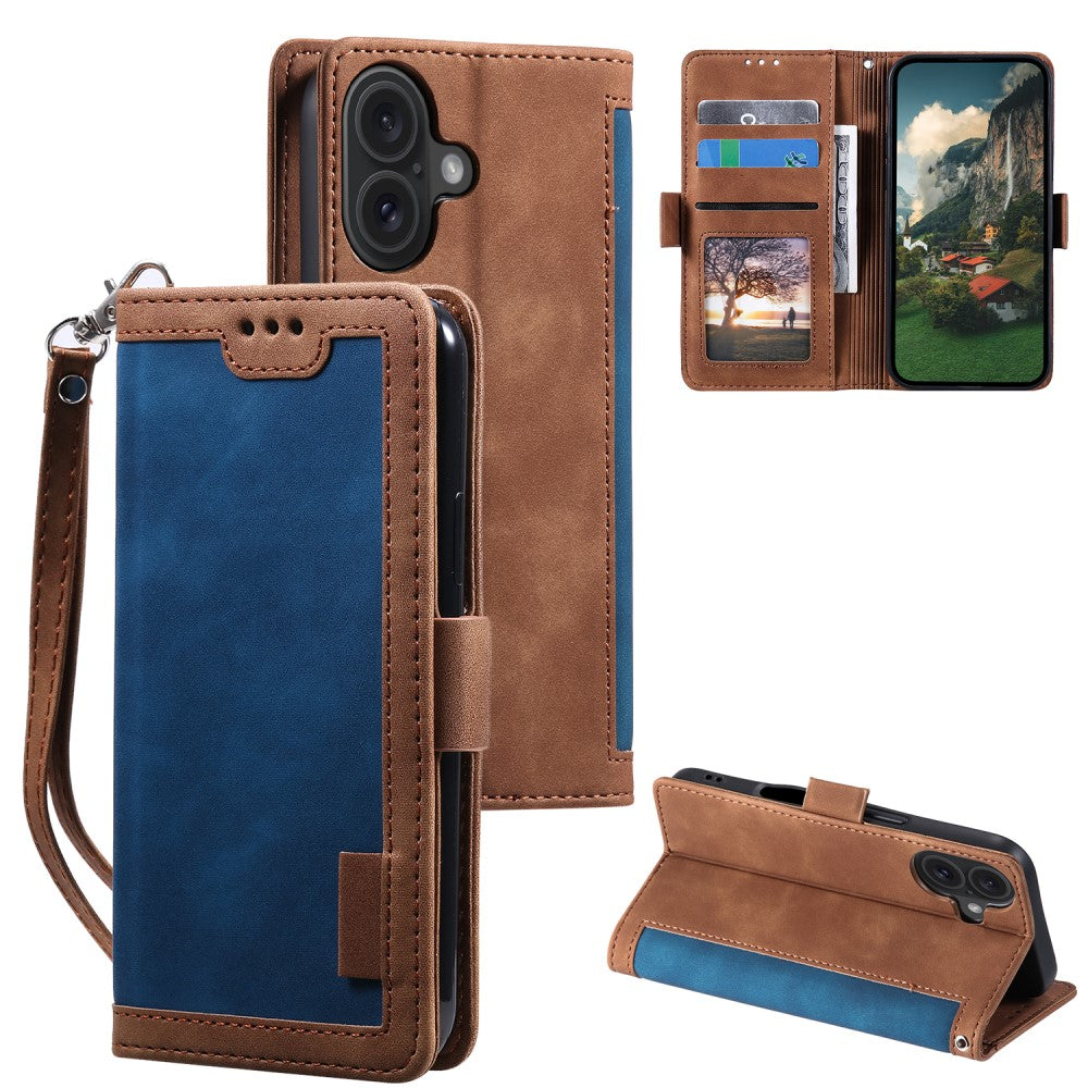 Surburbian iPhone 16 leather flip case - Blue