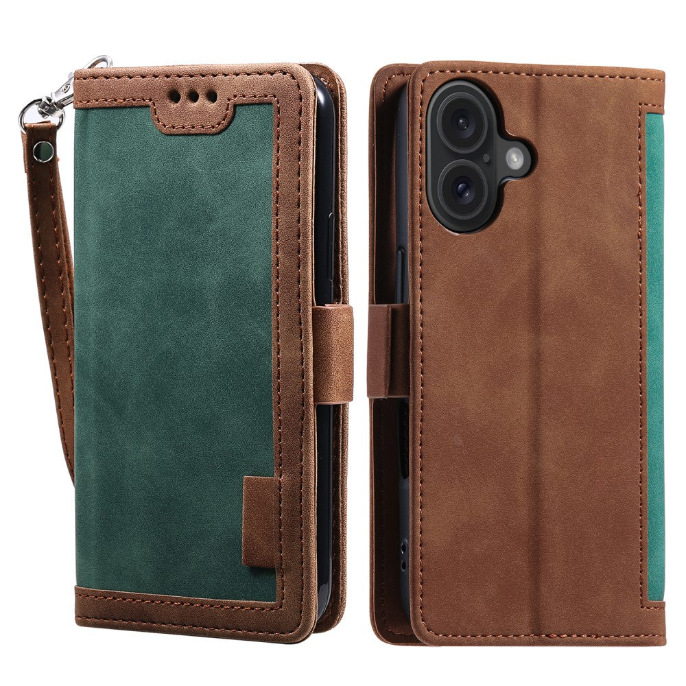 Surburbian iPhone 16 leather flip case - Green