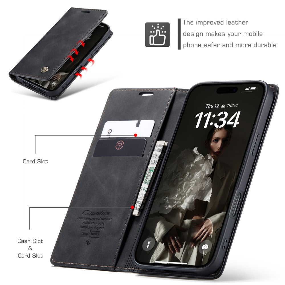 CaseMe iPhone 16 vintage case - Black