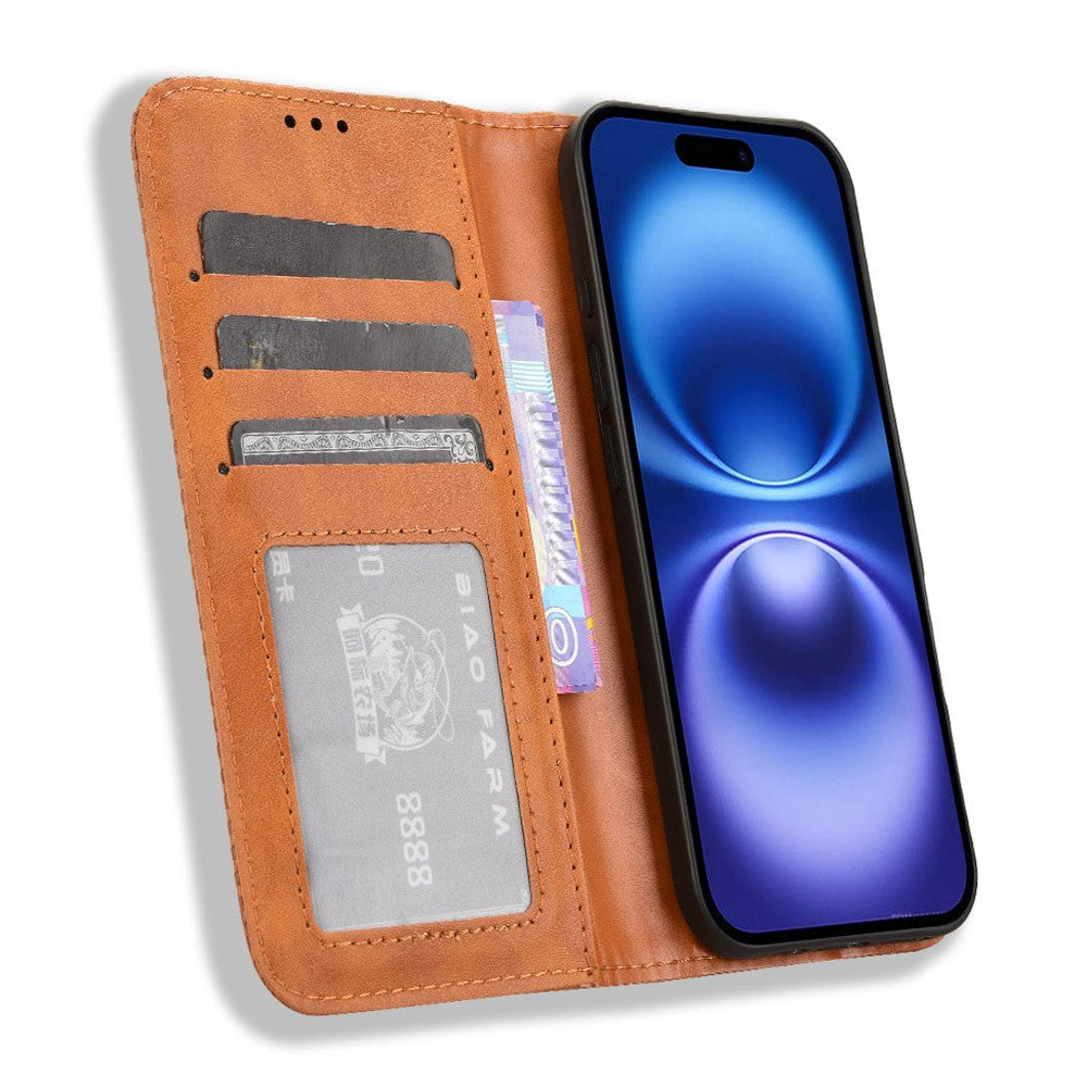 Bofink Vintage iPhone 16 leather case - Brown