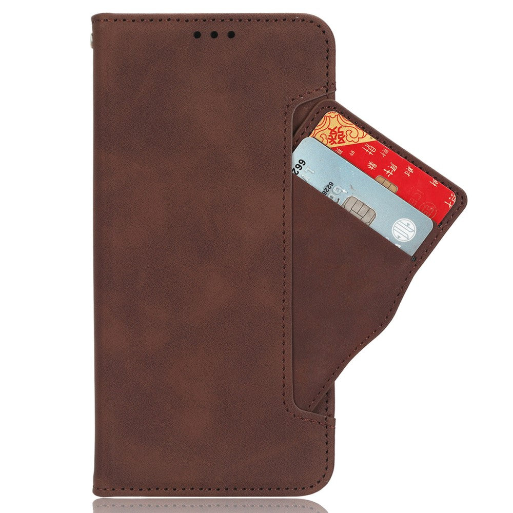Modern-styled leather wallet case for iPhone 16 - Brown
