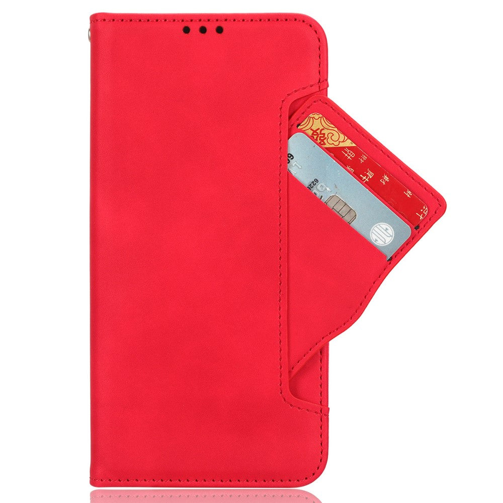 Modern-styled leather wallet case for iPhone 16 - Red