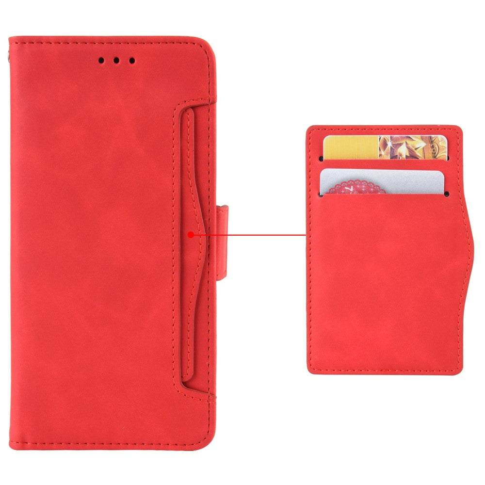 Modern-styled leather wallet case for iPhone 16 - Red