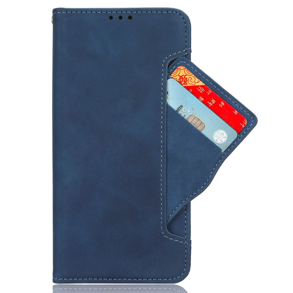 Modern-styled leather wallet case for iPhone 16 - Blue