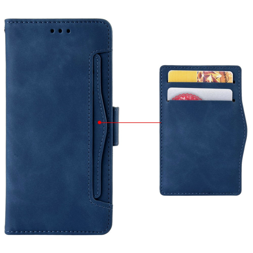 Modern-styled leather wallet case for iPhone 16 - Blue