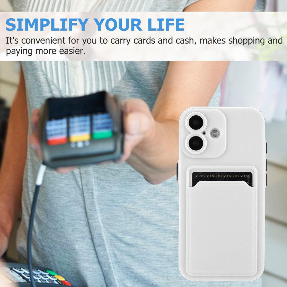 Card holder cover for iPhone 16 - White