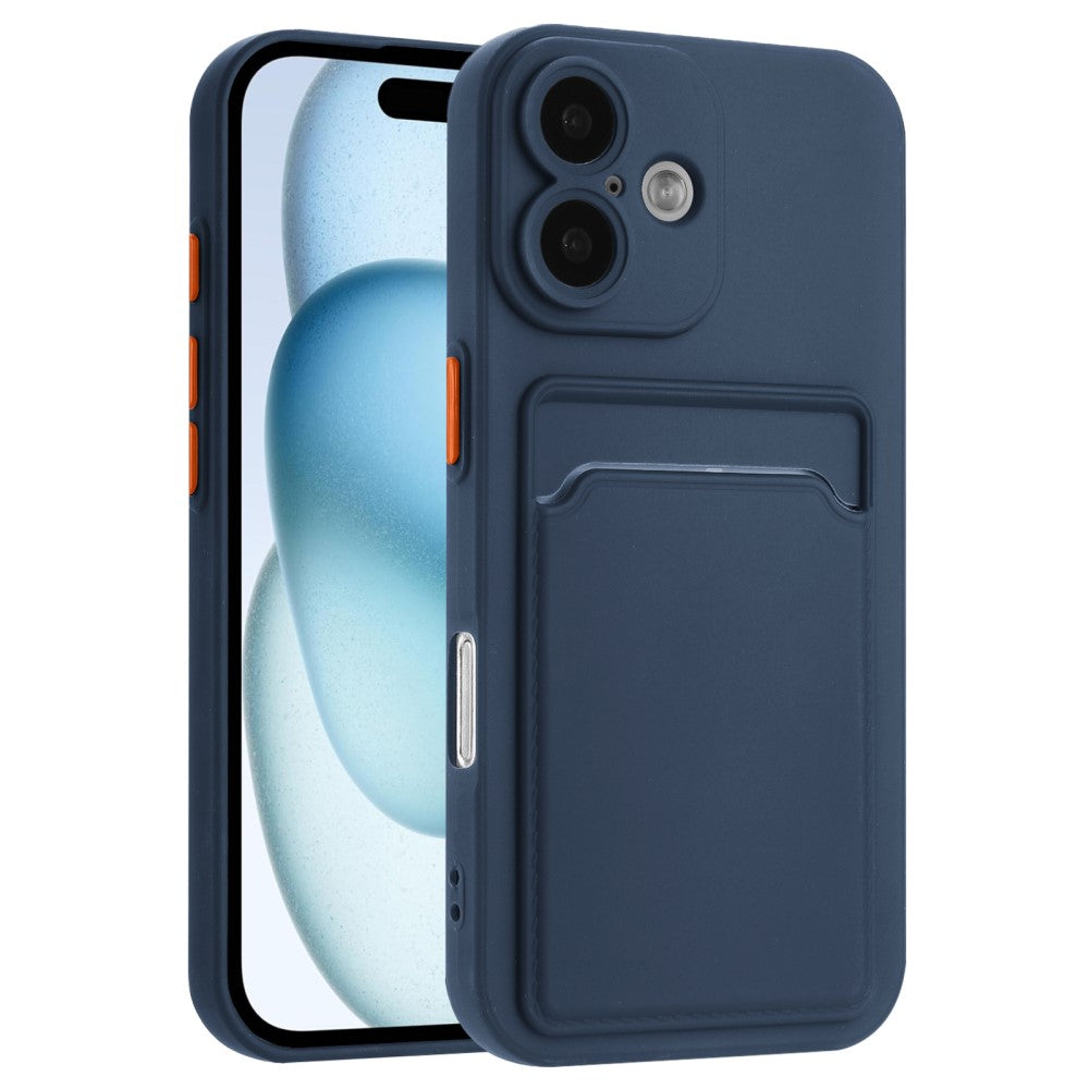 Card holder cover for iPhone 16 - Navy Blue
