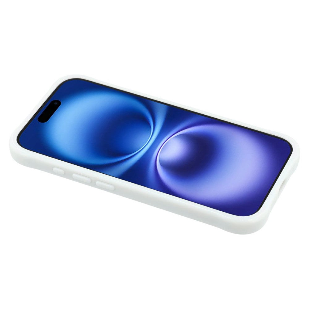 iPhone 16 Flexible + Acrylic Phone Case Anti Drop Back Cover with Built-In Glass Lens Protector - White