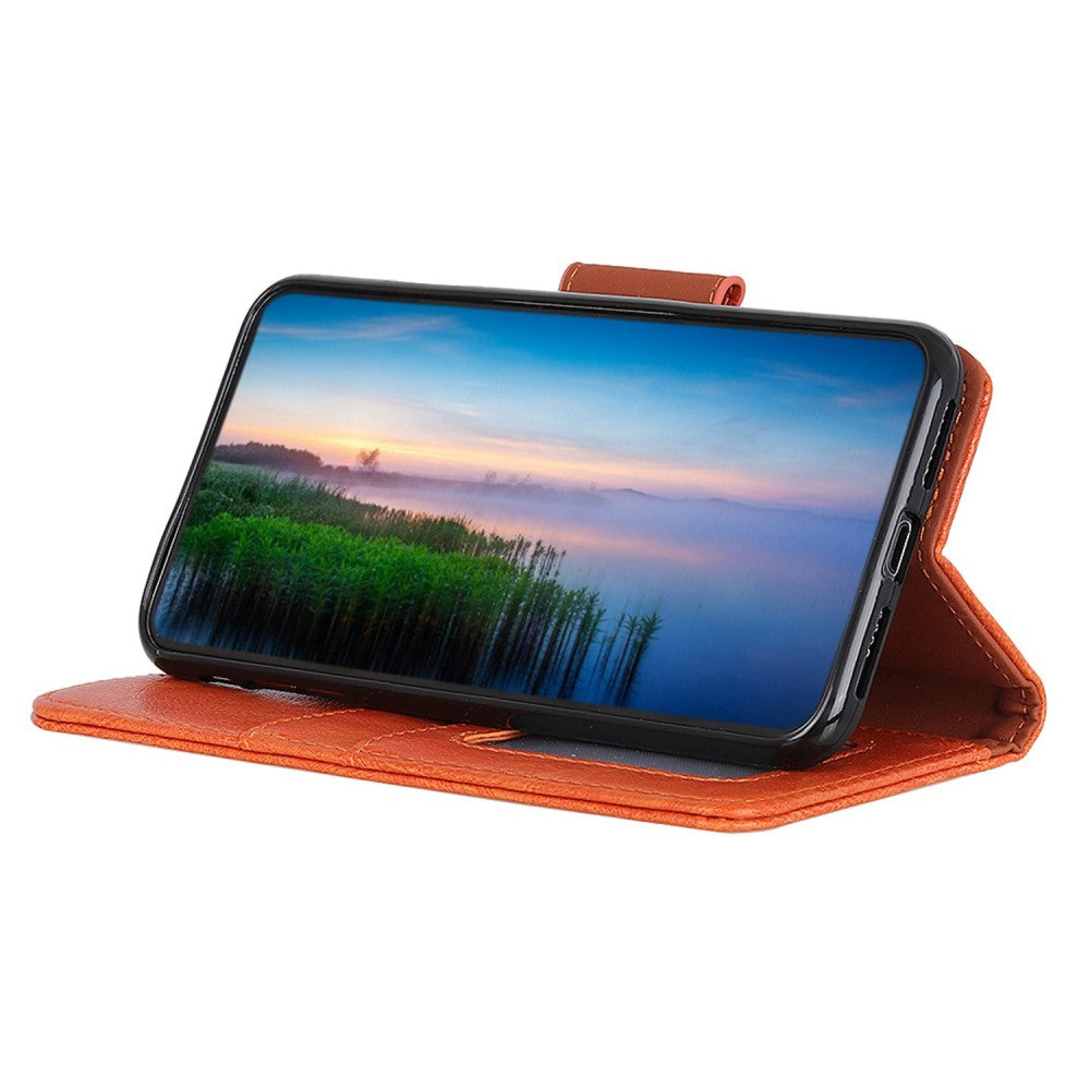 Neptune Leather iPhone 16 Flip Case - Orange