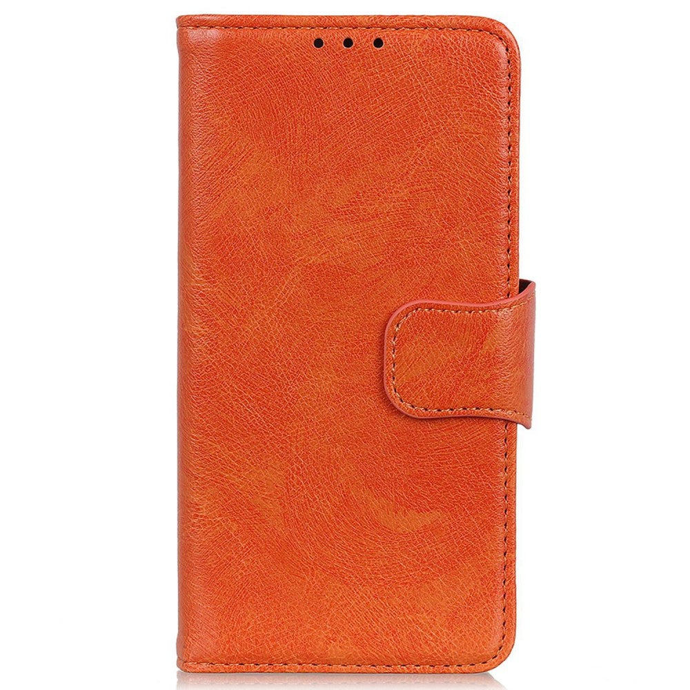 Neptune Leather iPhone 16 Flip Case - Orange