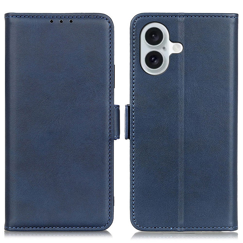 Wallet-style iPhone 16 leather case - Blue