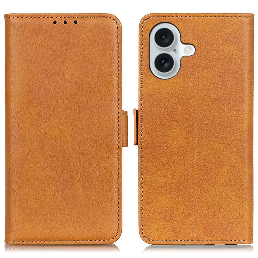 Wallet-style iPhone 16 leather case - Yellow