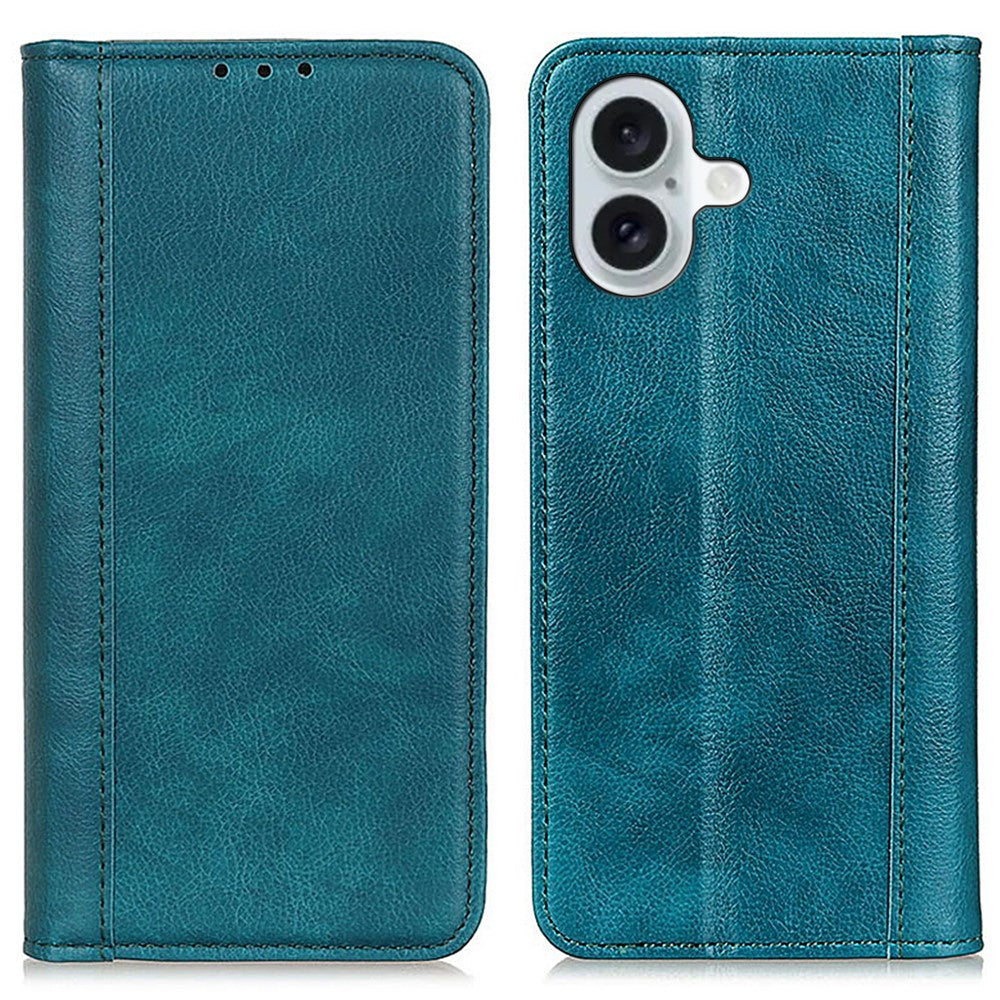 iPhone 16 genuine leather case with magnetic closure - Green