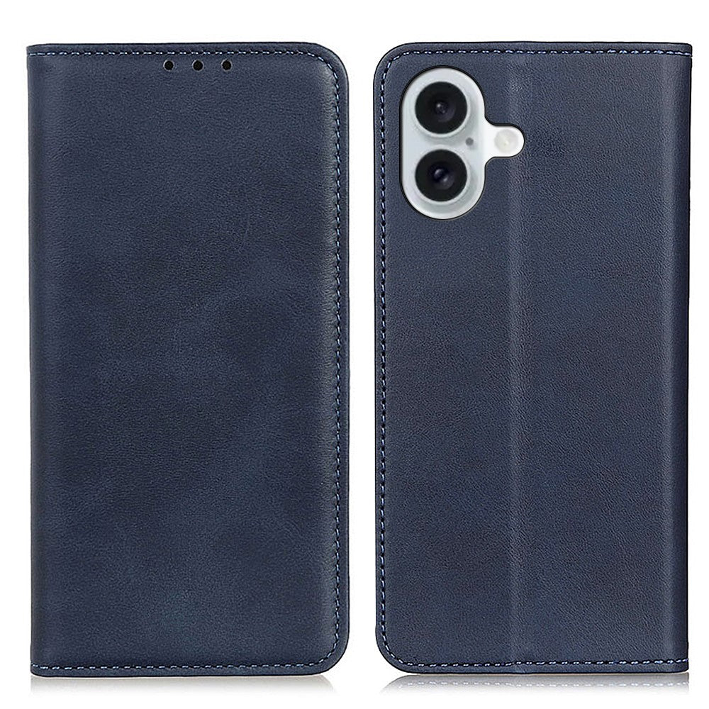 Wallet-style iPhone 16 leather case - Blue