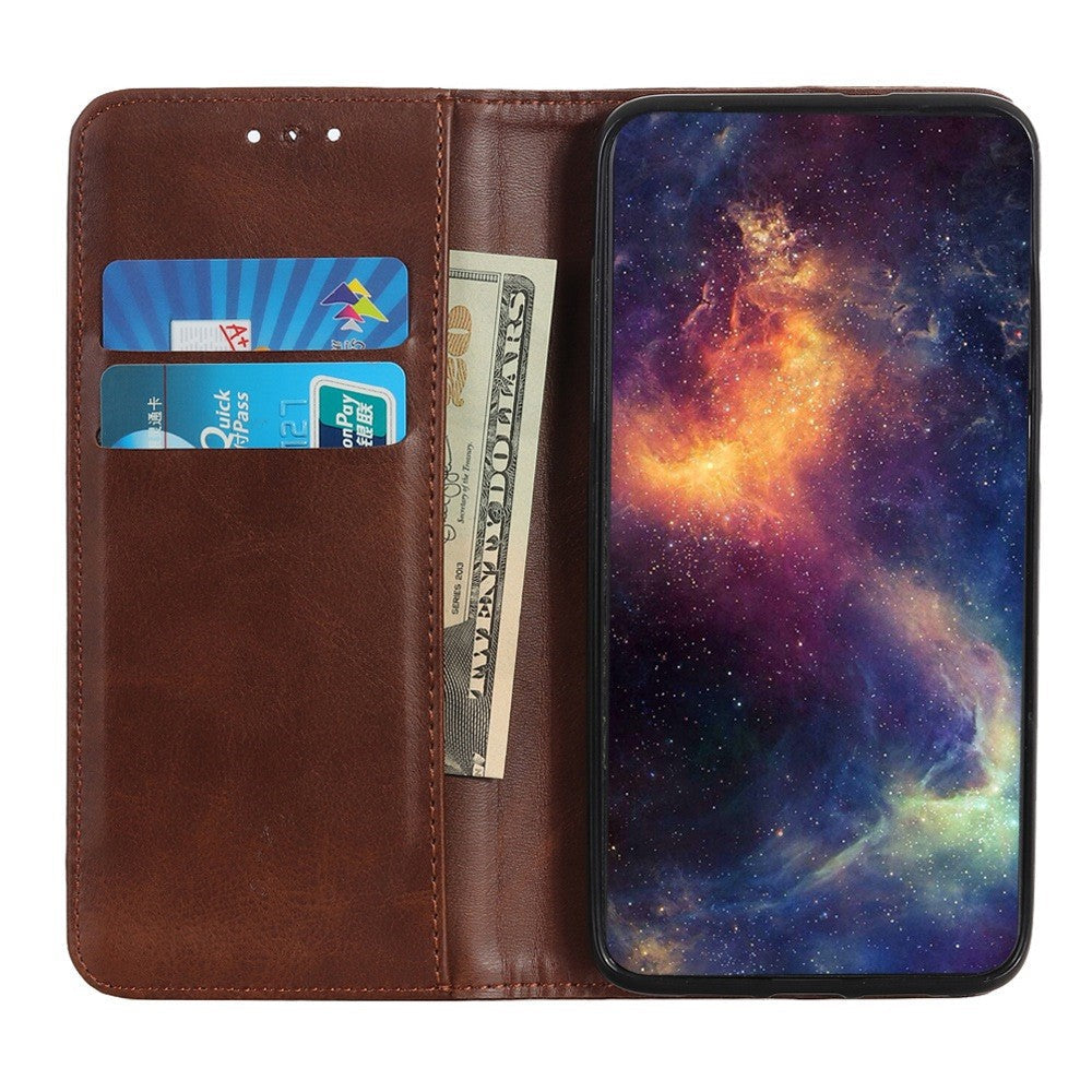 Wallet-style iPhone 16 leather case - Coffee