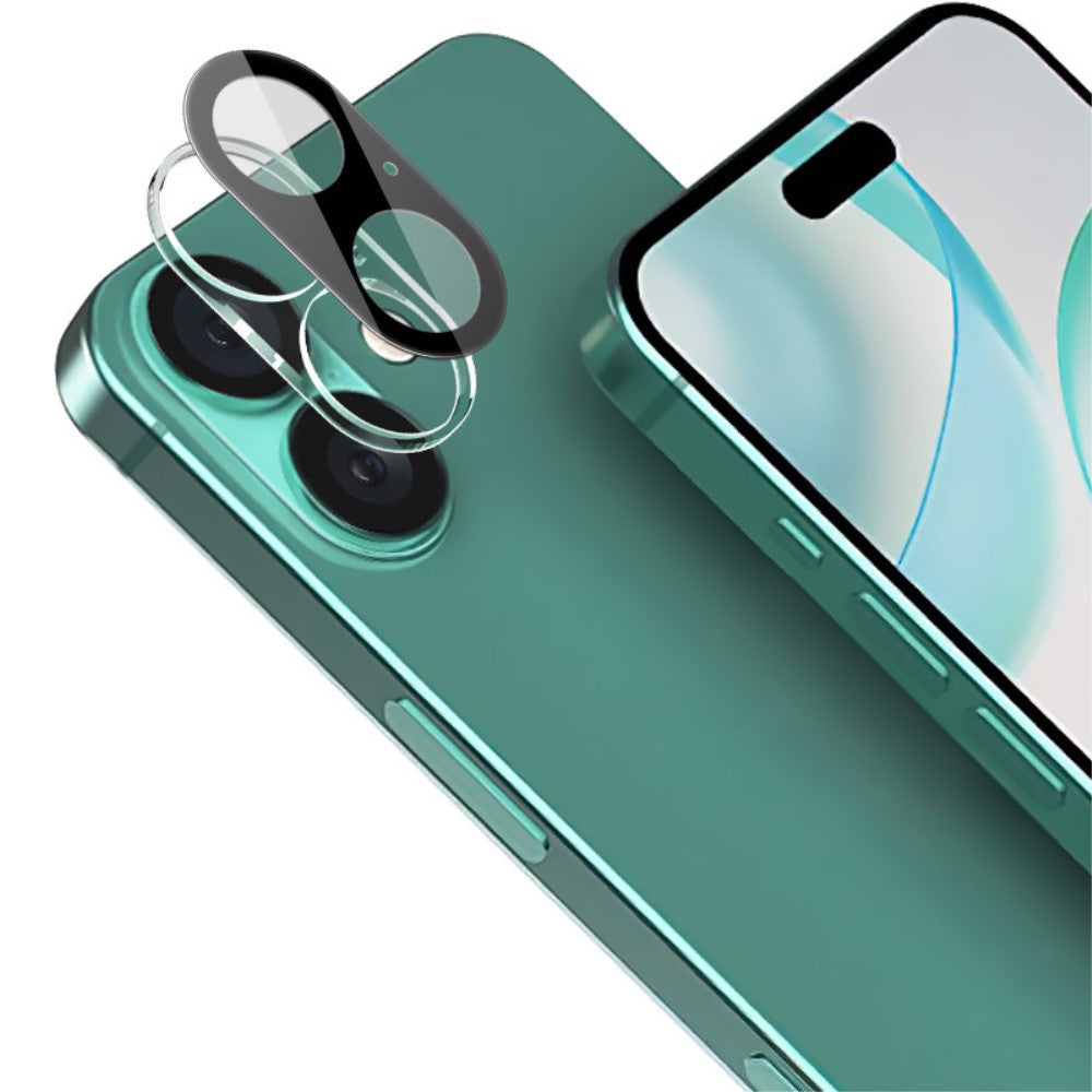 IMAK iPhone 16 / iPhone 16 Plus glass camera protector with acrylic lens cap - Black Edition