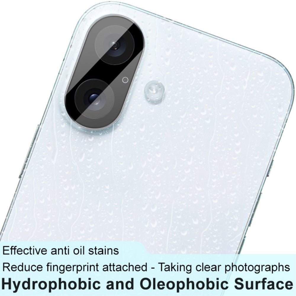 IMAK iPhone 16 / iPhone 16 Plus glass camera protector with acrylic lens cap - Black Edition