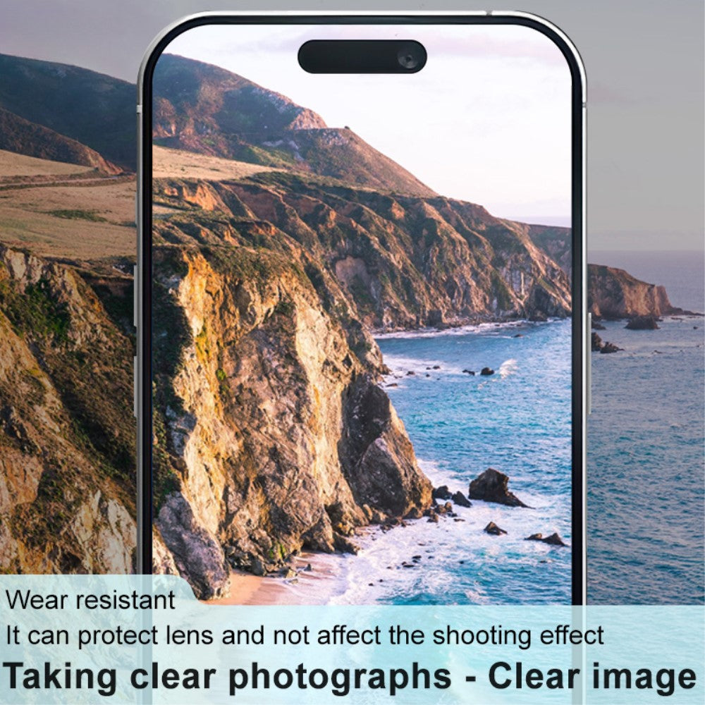 IMAK iPhone 16 / iPhone 16 Plus glass camera protector with acrylic lens cap - Black Edition
