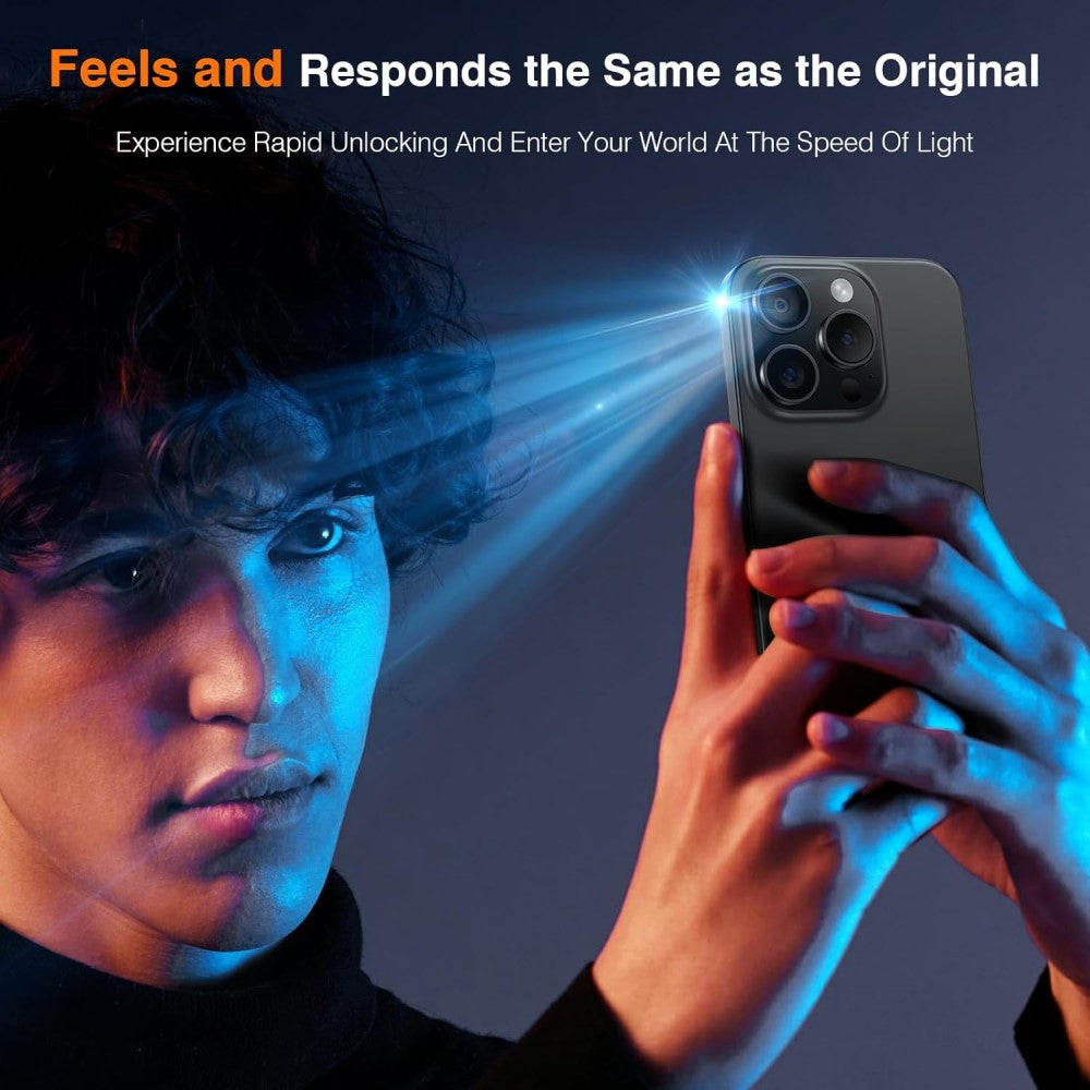 2-pack iPhone 16 / 15 Screen Protector Anti Spy High Aluminium Silicon Glass with Dust Removal Tool