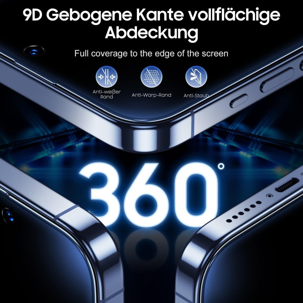 2-pack iPhone 16 / 15 Screen Protector Anti Spy High Aluminium Silicon Glass with Dust Removal Tool