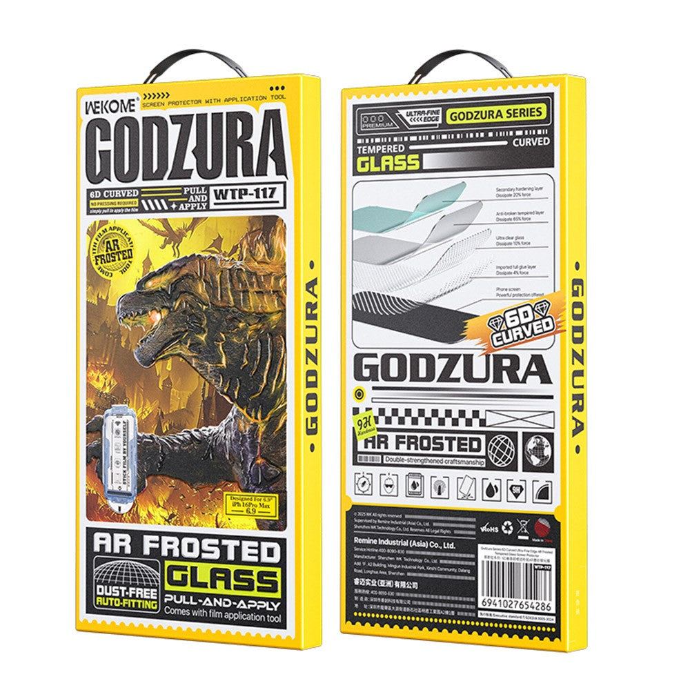 WEKOME WTP-117 iPhone 16 Screen Protector 6D Curved Ultra-Fine Edge AR Matte Tempered Glass Film